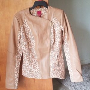 Leather lace jacket